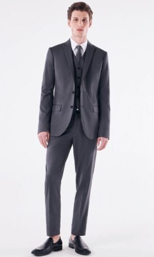 Terno Slim Chumbo Poliviscose Jordhan | Alfaiataria Premium
