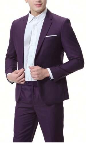 Terno Slim Masculino Poliviscose Roxo Jordhan