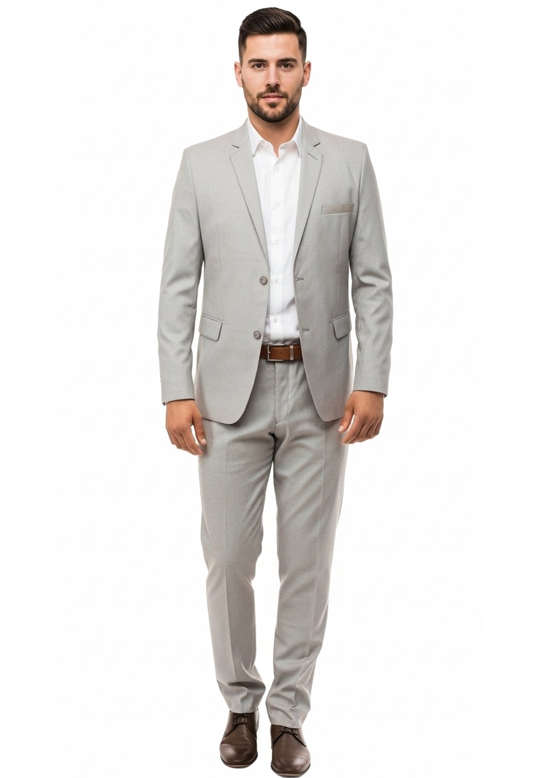 Jordhan Alta Costura Poliviscose Cinza Metálico | Terno Masculino Alfaiataria Premium - Imagem 2